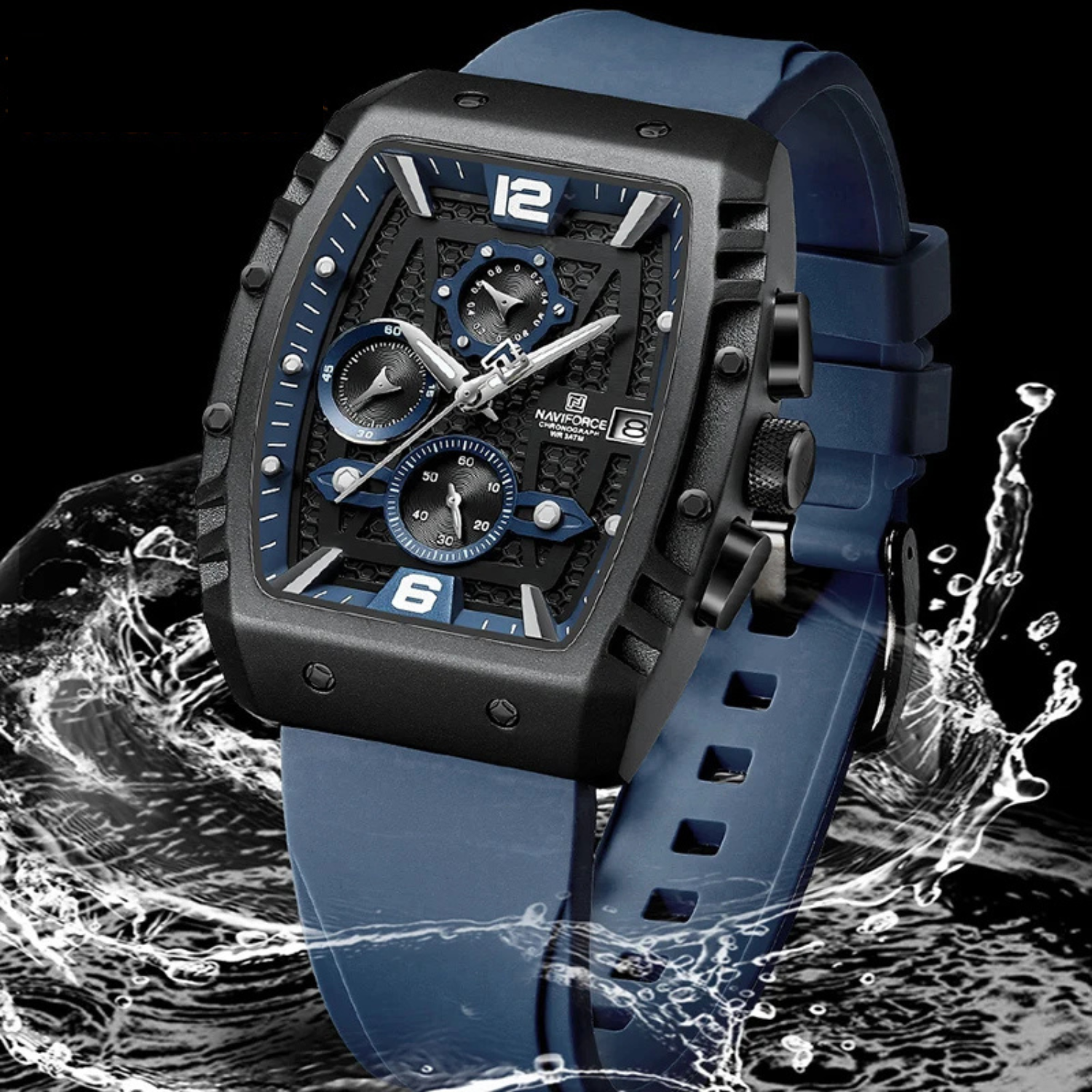 Relógio Cronógrafo Masculino Desportivo NAVIFORCE NF8025  Resistente à Água