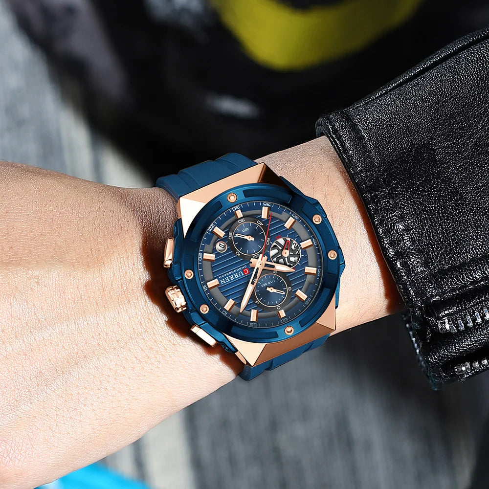 CURREN Sport Chrono – Relógio Cronógrafo em Silicone