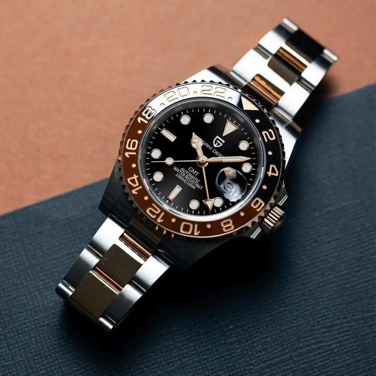 Relógio Automático GMT PD-1662 em Aço Inoxidável