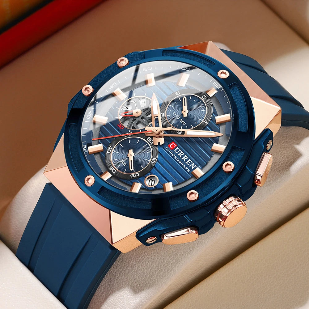 CURREN Sport Chrono – Relógio Cronógrafo em Silicone