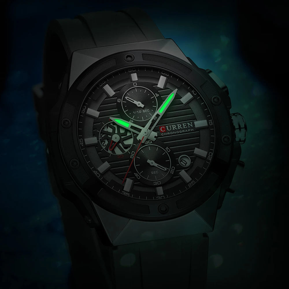 CURREN Sport Chrono – Relógio Cronógrafo em Silicone