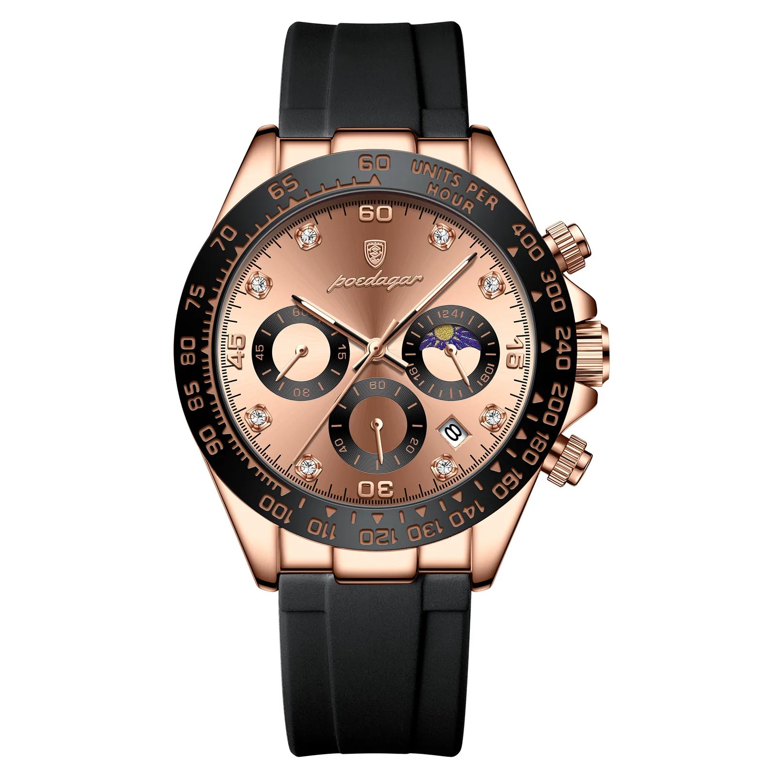 POEDAGAR 629 Chrono Sport | Silicone · Luminoso · Data