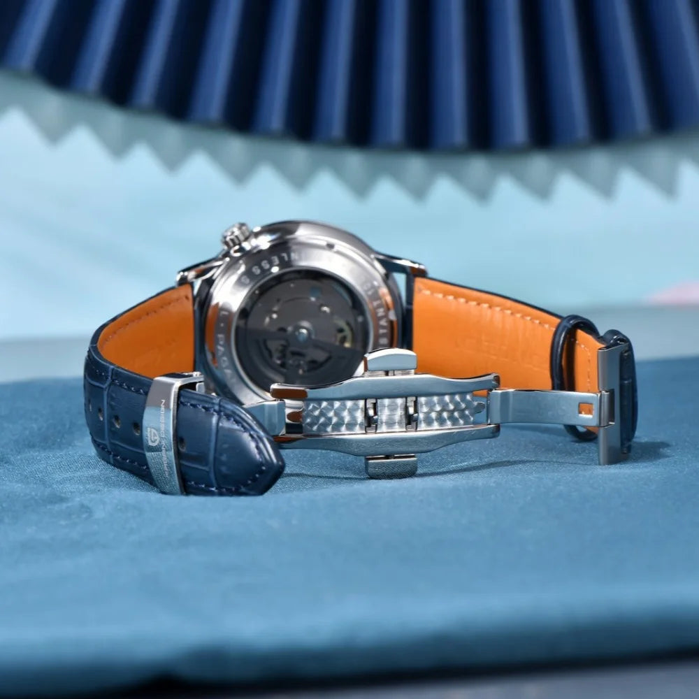 PAGANI DESIGN PD1790 Automático – Vidro Safira e Bracelete em Pele