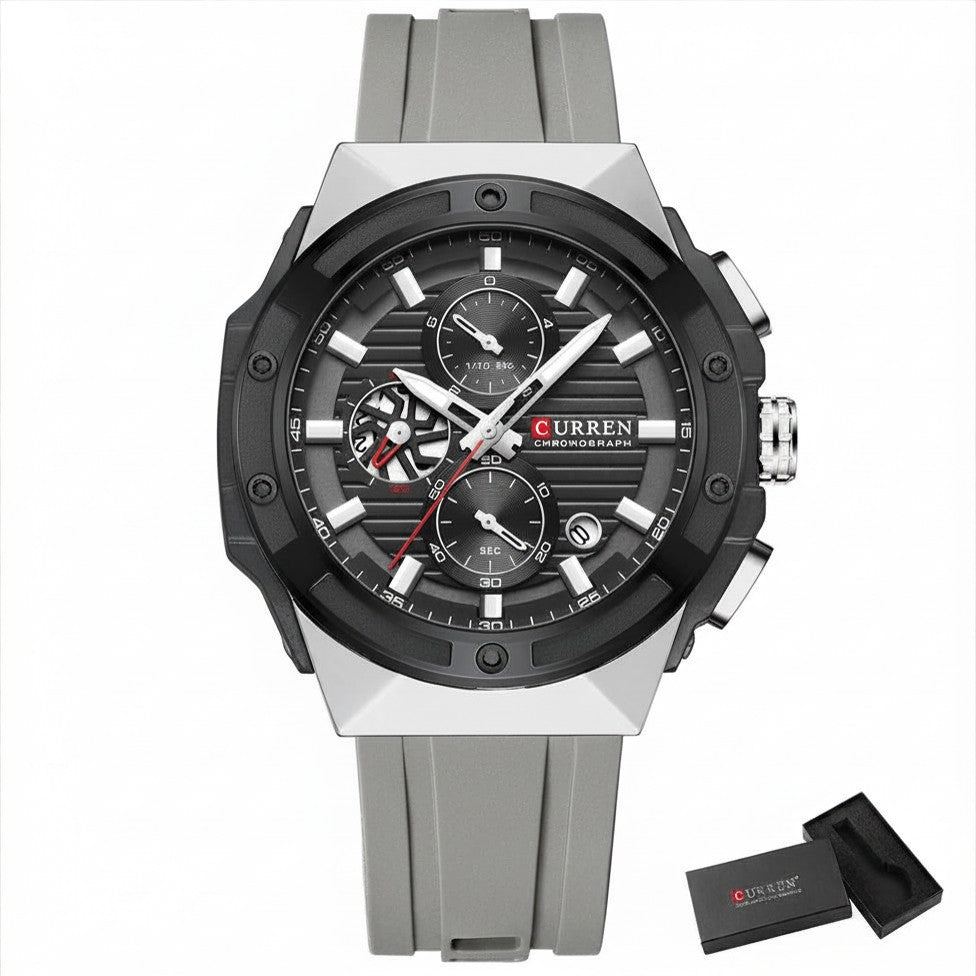 CURREN Sport Chrono – Relógio Cronógrafo em Silicone