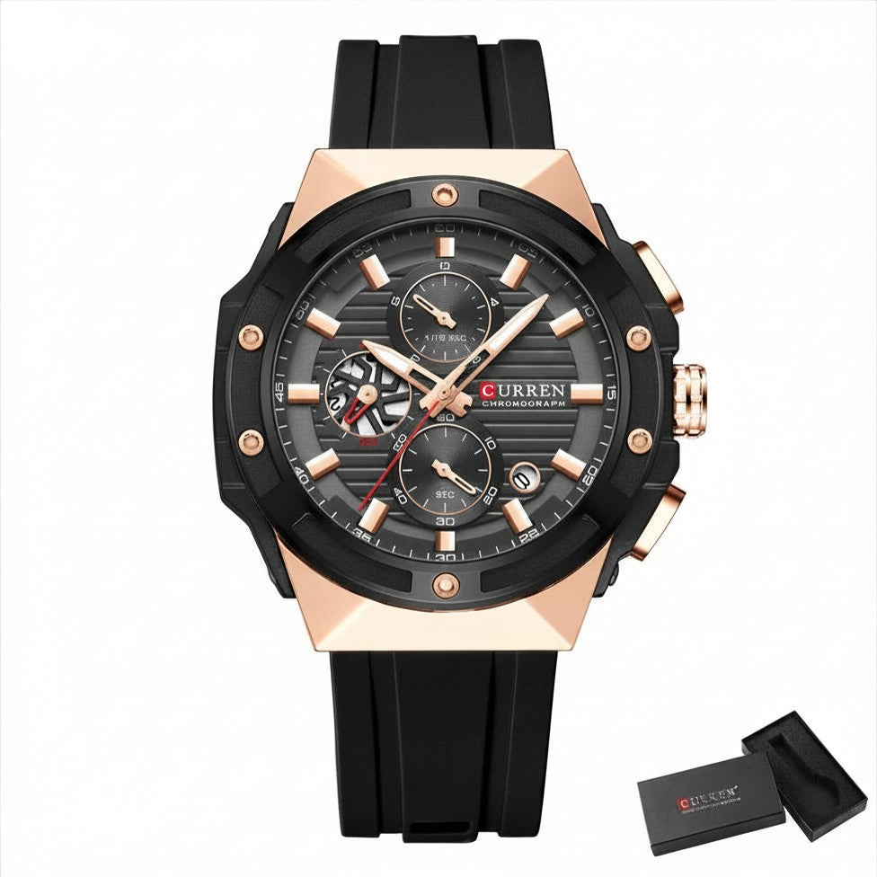 CURREN Sport Chrono – Relógio Cronógrafo em Silicone