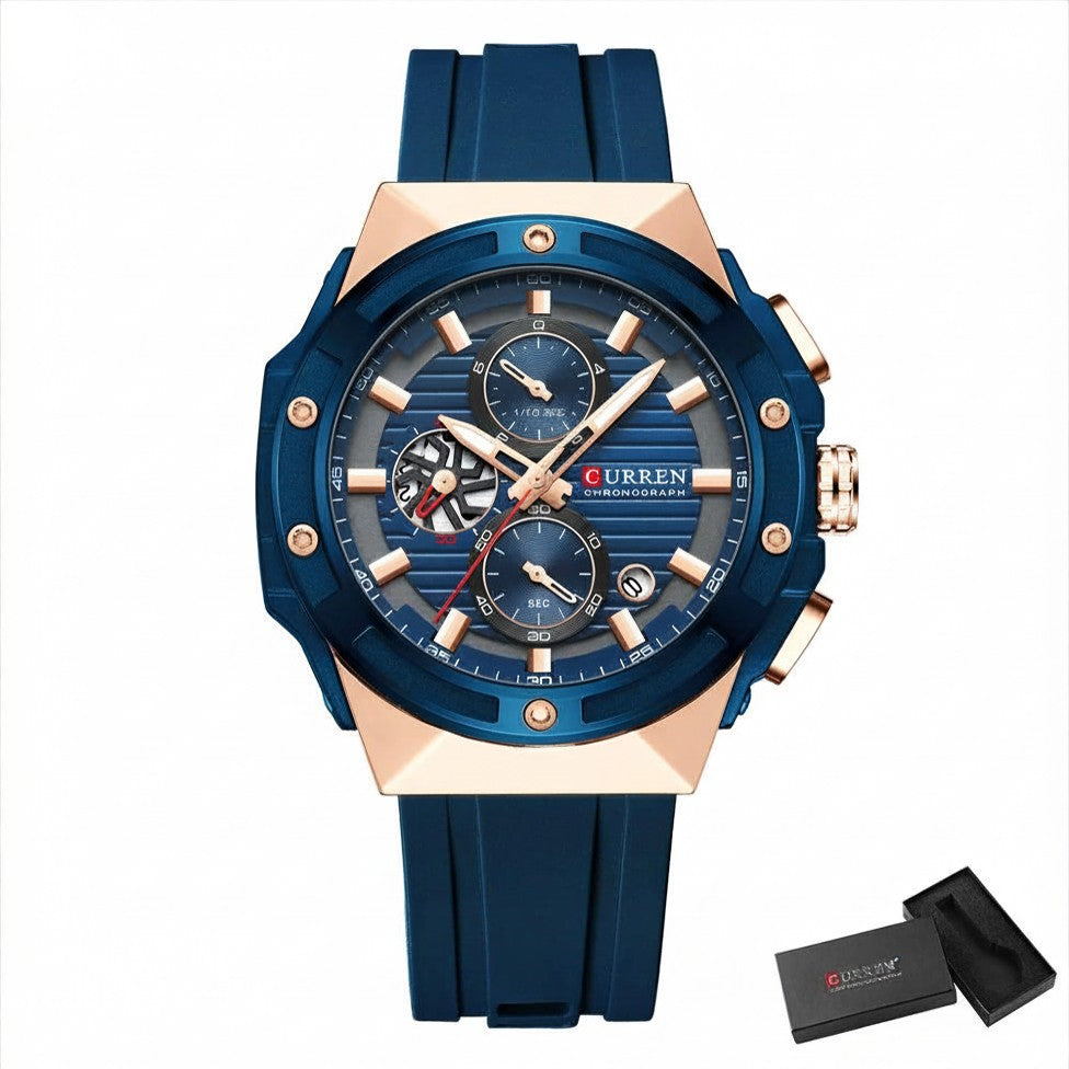 CURREN Sport Chrono – Relógio Cronógrafo em Silicone