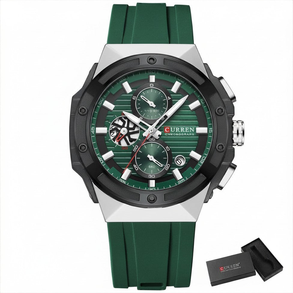 CURREN Sport Chrono – Relógio Cronógrafo em Silicone