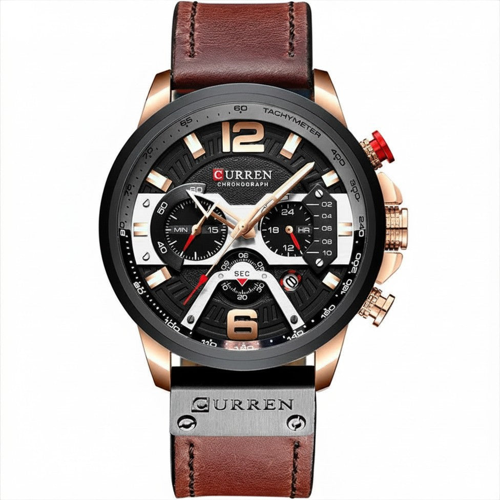 CURREN Military Chrono – Relógio Cronógrafo em Pele