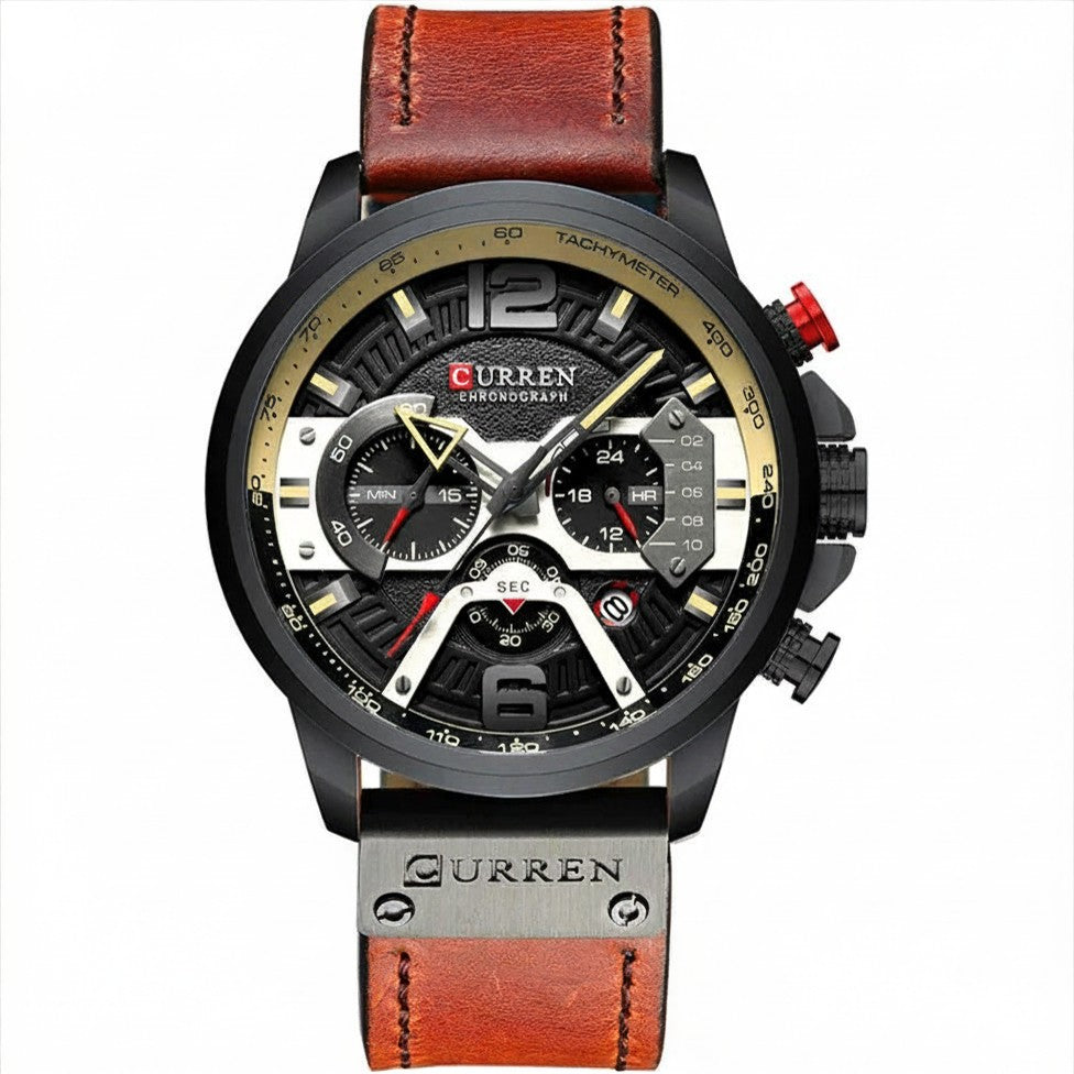 CURREN Military Chrono – Relógio Cronógrafo em Pele