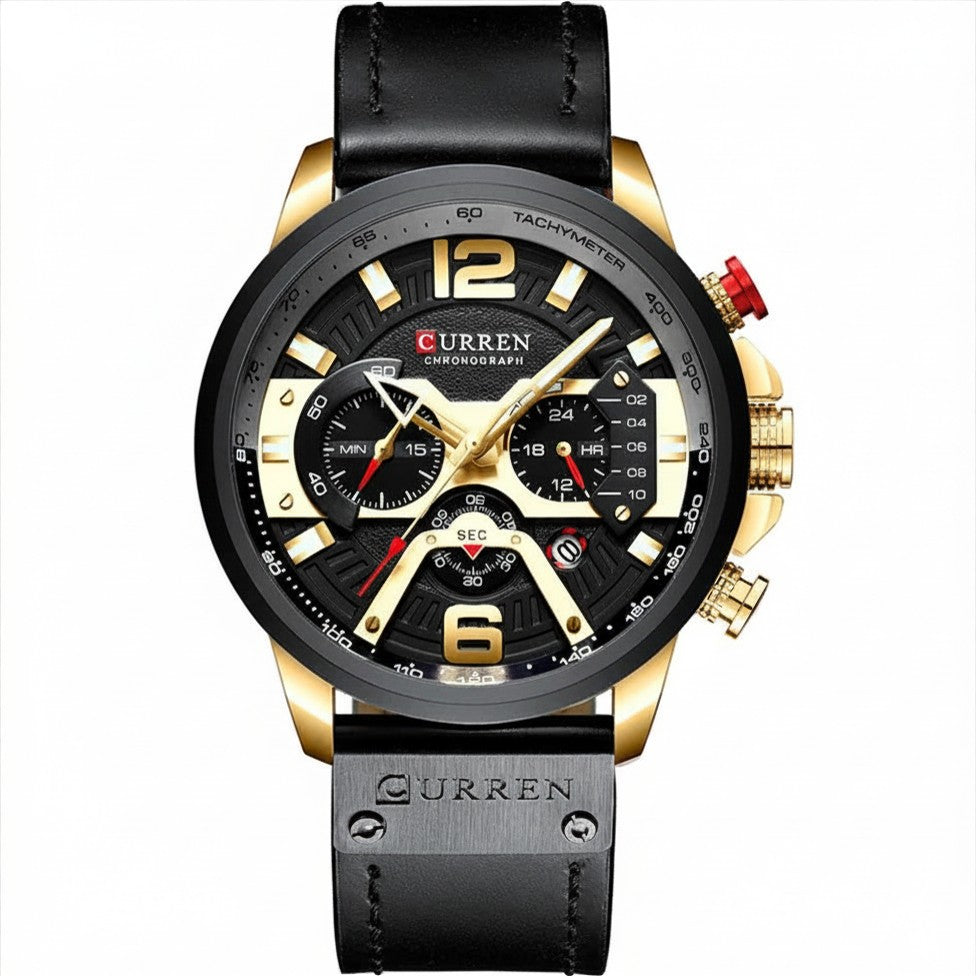 CURREN Military Chrono – Relógio Cronógrafo em Pele